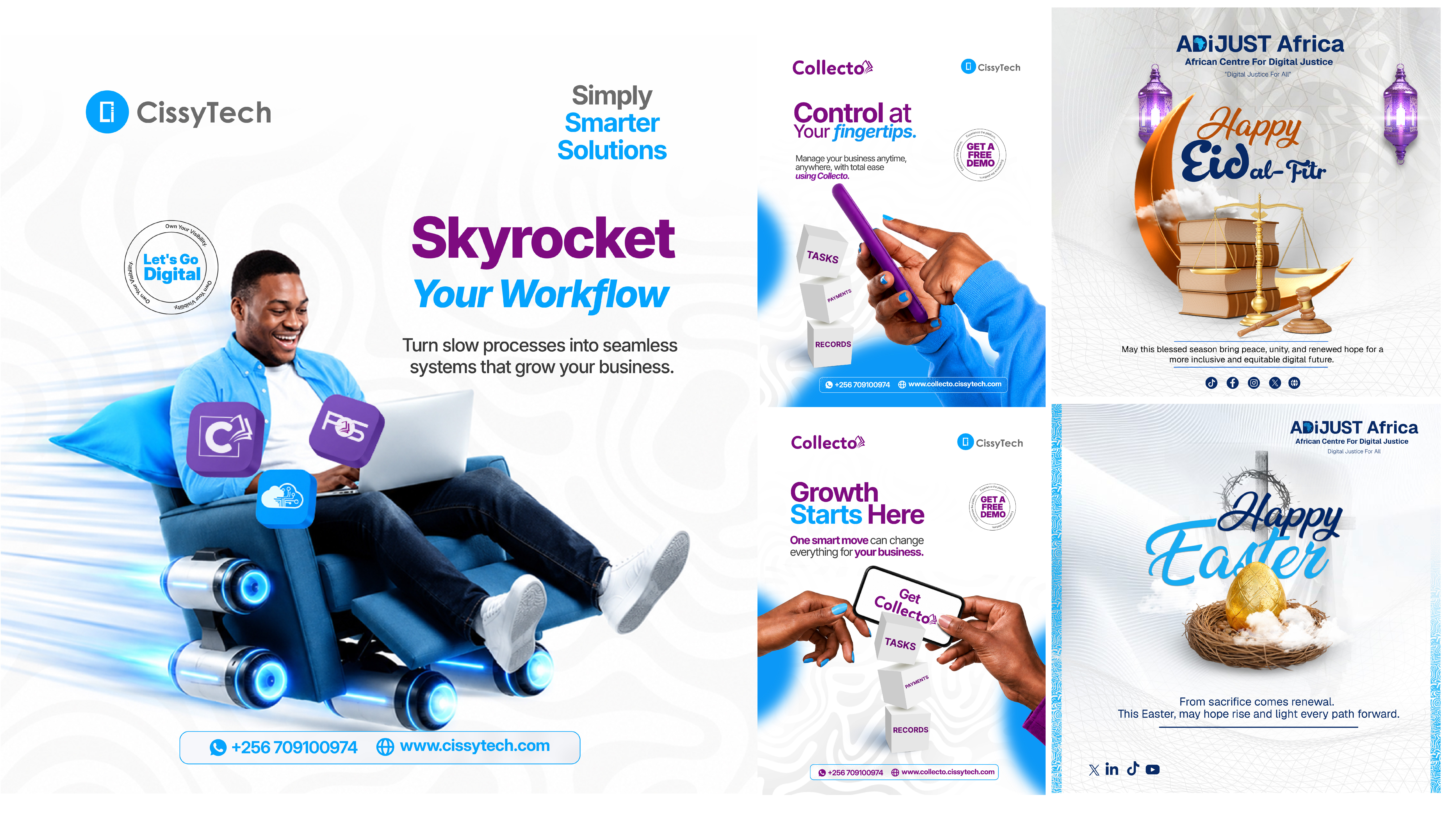 Collecto and CissyTech digital product campaign designs